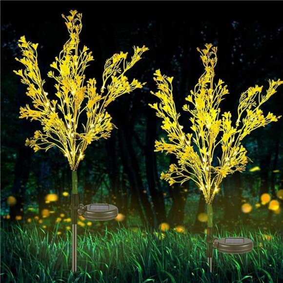 Solar Garden Lights Outdoor Decorative, Solar Flowers Lights Dusk to Dawn - Picture 1 of 7